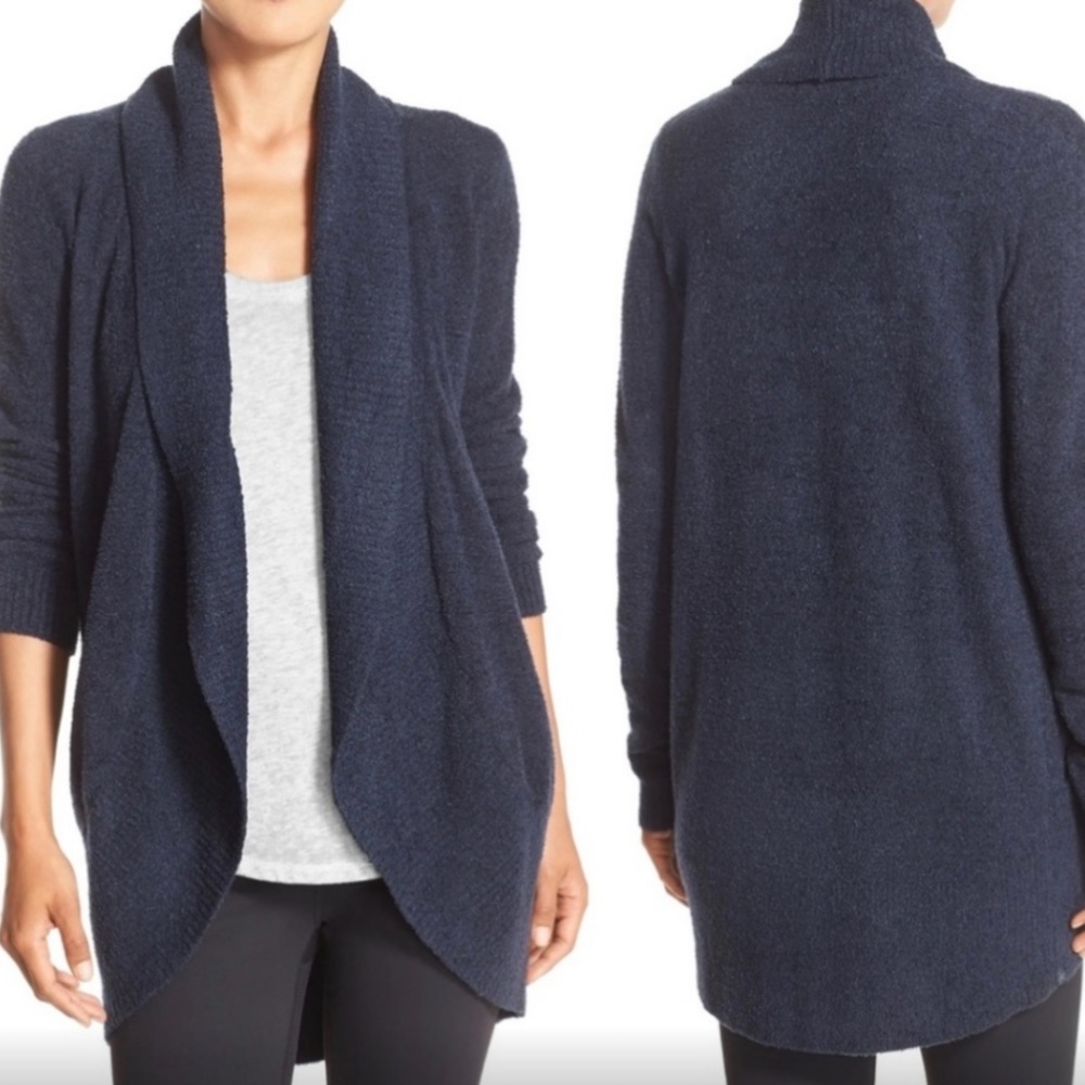 Barefoot Dreams Cozy Chic Lite navy (looks more black) cardigan. Sz M